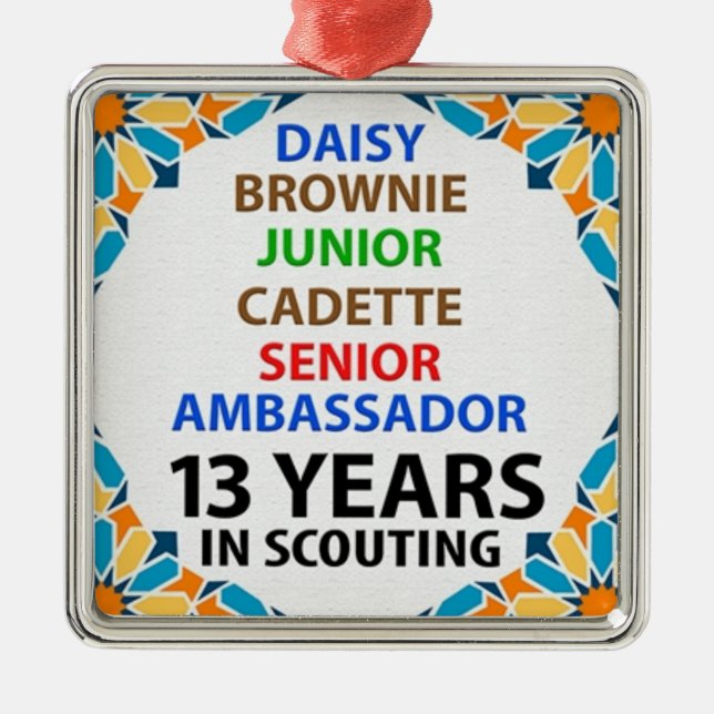 13 ans de scoutisme pour filles ornement métalliqu (Devant)