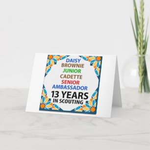13 ans en Scoutisme carte de gratifications