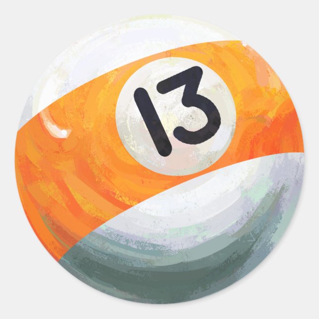 13 Ball Runder Aufkleber (Vorderseite)