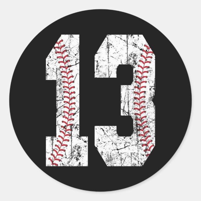 13. Baseball 13.30 Uhr Runder Aufkleber (Vorderseite)