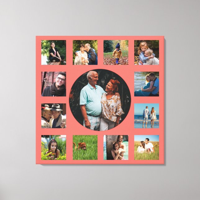 13 Bildfamilie - Instagram Collage Leinwanddruck (Vorderseite)