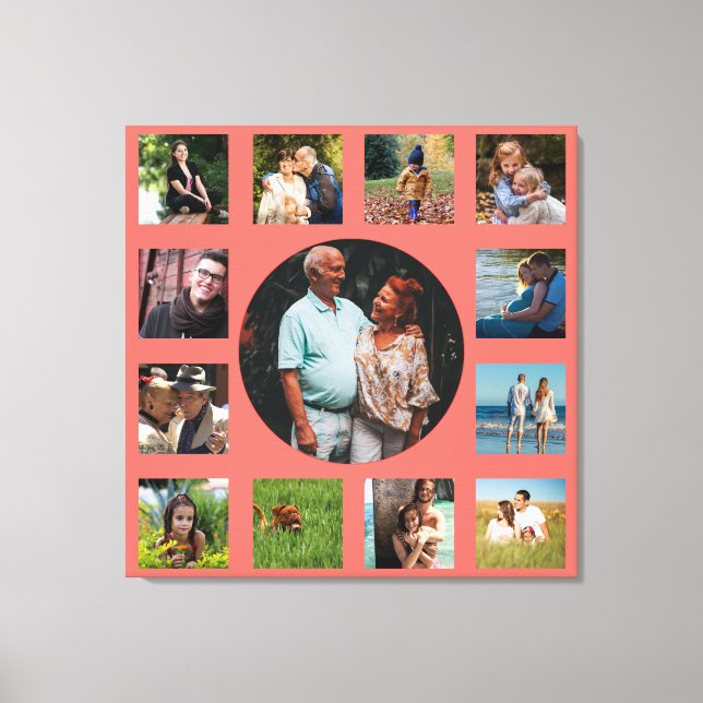 13 Bildfamilie - Instagram Collage Leinwanddruck (Vorderseite)