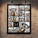 13 Collage Monogramm schwarz - Farbe bearbeiten Poster<br><div class="desc">Ein Design mit einem einfachen Hintergrund. Nutzen Sie bis zu dreizehn quadratische Fotos,  um ein einzigartiges und persönliches Geschenk zu kreieren. Wenn Sie die Bilder anpassen müssen,  klicken Sie auf das Werkzeug anpassen,  um Änderungen vorzunehmen.</div>