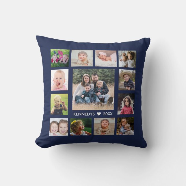 13 Familienfoto Collage kreieren Ihre eigene Marin Kissen (Vorderseite)