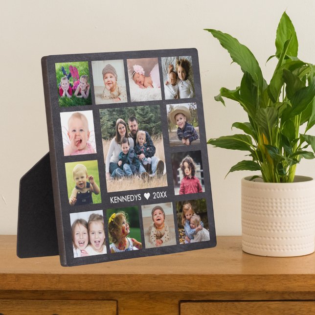 13 Familienfotocollage Erstellen Sie Ihre eigene T Fotoplatte (13 Family Photo Collage Create Your Own Chalkboard Plaque
)