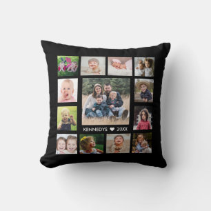 13 Familienfotocollage kreieren Ihr eigenes Schwar Kissen