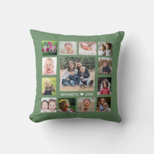 13 Familienfotocollage kreieren Ihre eigene Grüne Kissen