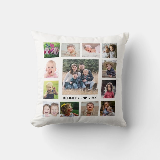 13 Familienfotocollage kreieren Ihre eigene Kissen (Vorderseite)