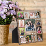 13 Familienfotografie-Collage kreieren Ihr eigenes Fotoplatte<br><div class="desc">Erstellen Sie Ihre eigene Collage-Plakette mit 13 Ihrer Lieblingsfotos auf rustikalem Holzhintergrund.Personalisieren Sie sich mit Familiennamen und festem Datum.</div>
