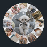 13 Foto von Klebeband Personalized Große Wanduhr<br><div class="desc">13 Foto von Collage Personalized Template wall clock ...  simply add your own fotogras to this great wall clock ...  easy to personalize ...  customizable foto template clock from Ricaso - perfect gift-ideas</div>