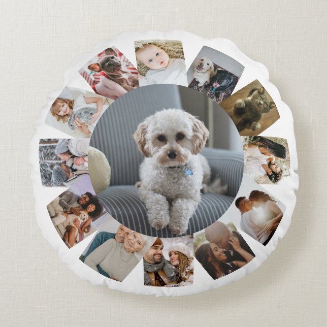 13 Foto von Klebeband Personalized Rundes Kissen (Vorderseite)