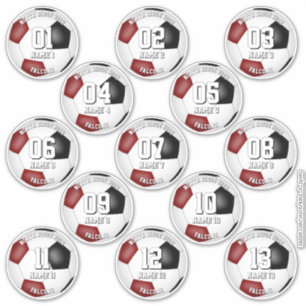 13 Fußball-Maroon-Mannschaftsfarben Aufkleber