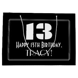 13. Geburtstag ~ Art Deco Inspiriert Look "13" + N Große Geschenktüte
