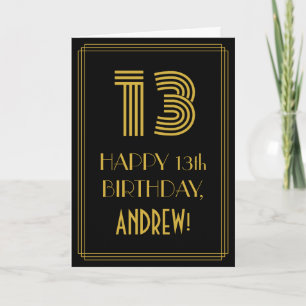13. Geburtstag: Art Deco Inspiriert Look "13" & Na Karte