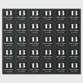 13. Geburtstag - Art Deco  Look "13", Name Geschenkpapier