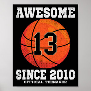 13. Geburtstag Basketball Fan 13 Jahre alt Offizie Poster