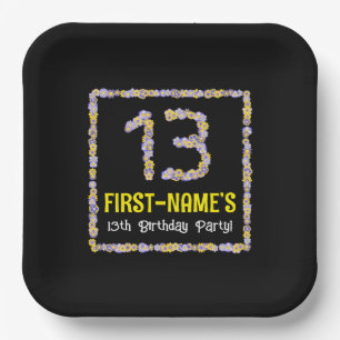 13. Geburtstag: Blumennummer, Individuelle Name, B Pappteller
