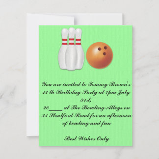 13. Geburtstag Bowling Party Einladung