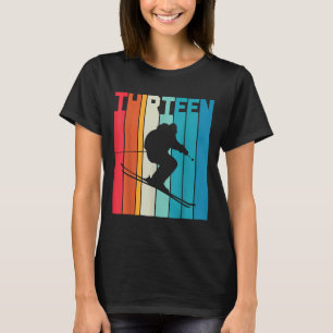 13. Geburtstag Boy Retro Ski Lover Skier 13 Jahre T-Shirt