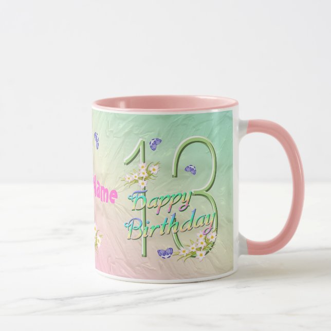 13. Geburtstag Butterfly Garden Tasse (Rechts)