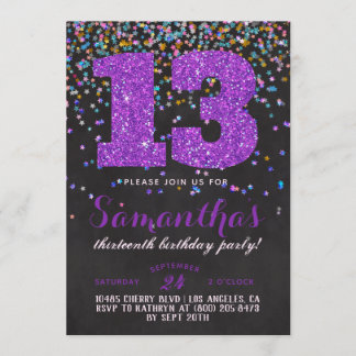 13. Geburtstag Confetti Einladung