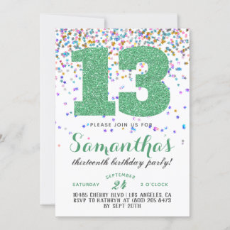 13. Geburtstag Confetti Einladung