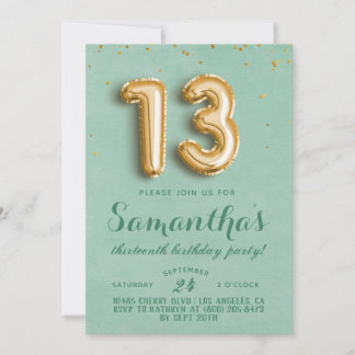 13. Geburtstag Confetti Einladung