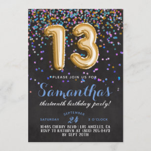 13. Geburtstag Confetti Einladung