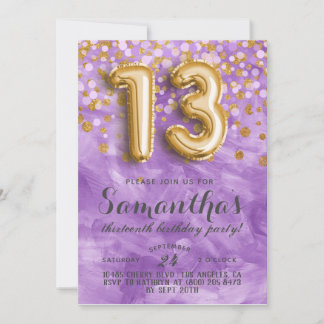 13. Geburtstag Confetti Einladung