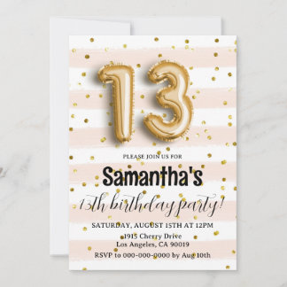 13. Geburtstag Confetti Einladung
