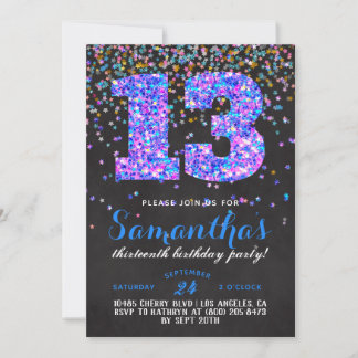 13. Geburtstag Confetti Einladung