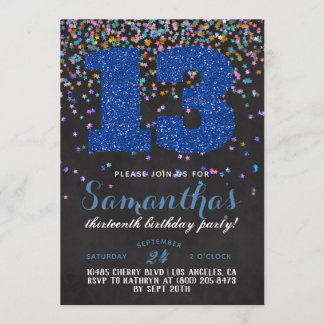 13. Geburtstag Confetti Einladung