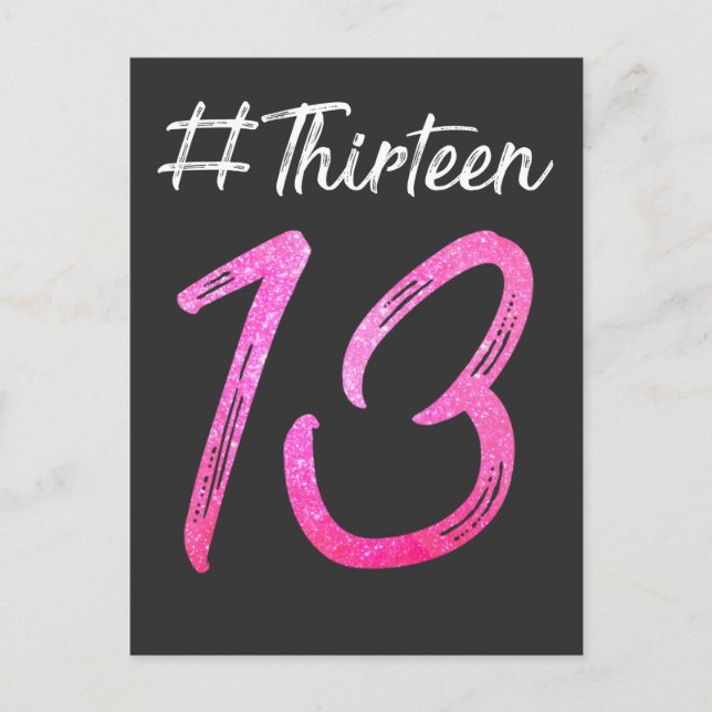 13. Geburtstag Dreizehn Mädchen Offiziell Teenager Postkarte (Vorderseite)