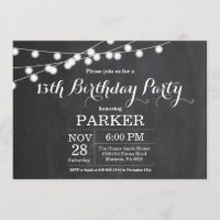 13. Geburtstag Einladungs-Chalkboard