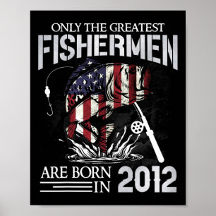 13. Geburtstag Fischer USA-Flagge 13 Jahre alter F Poster
