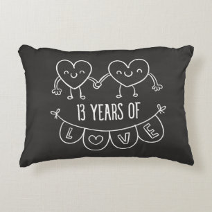 13. Geburtstag Geschenk Chalk Herzen Zierkissen