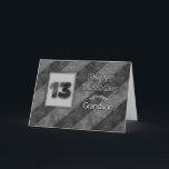 13. GEBURTSTAG, Grandson, Grunge Gray Streifen Karte<br><div class="desc">Ähnliches Bild für Einladungen im Alter von 13,  16,  18 und 21 Jahren verfügbar. Auch für Geburtstagsgrüße in den gleichen Kategorien,  aber für bestimmte Titel,  z.B. Sohn,  Enkel und Typ. Die Textur der Imitate verleiht ihr einen leichten Grunge-Effekt.</div>