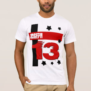 13. Geburtstag Individuelle Name RED WHITE BLACK V T-Shirt