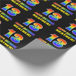 13. Geburtstag: kühl, Spaß, einfach, Regenbogen 13 Geschenkpapier