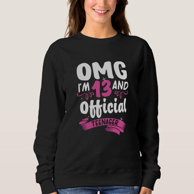 13. Geburtstag Offiziell Teenagermädchen Sweatshirt (Vorderseite)