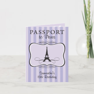 13. Geburtstag Paris Passport Einladung