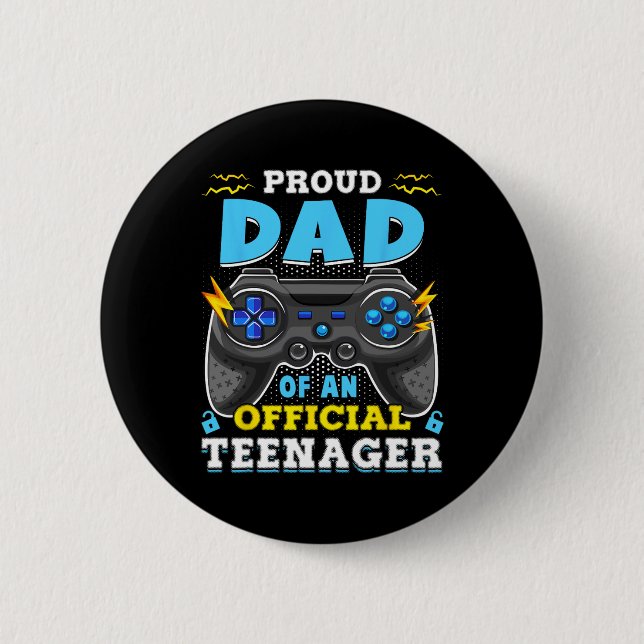 13. Geburtstag Proud Vater Offiziell Teenager Vide Button (Vorderseite)