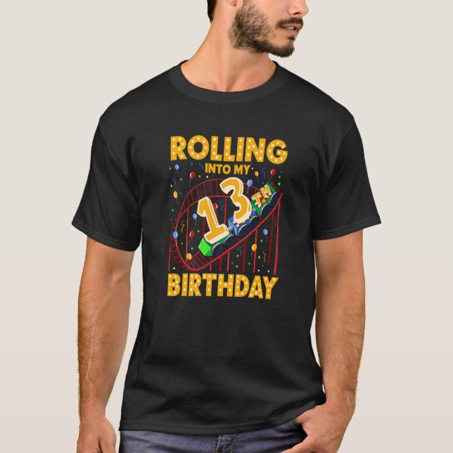 13. Geburtstag Rollercoaster Vergnügungspark Birth T-Shirt (Vorderseite)