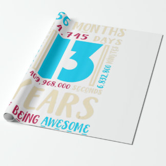 13. Geburtstag Shirt für Kinder Geschenk Alter 13  Geschenkpapier
