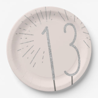 13. Geburtstag Sparkler-Teller Pappteller