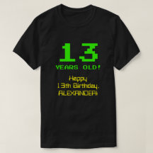 13. Geburtstag: Spaß, 8-Bit-Look, Nerdy / Geeky "1