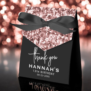 13. Geburtstag Vielen Dank Rose Gold Glitzer Scrip Geschenkschachtel