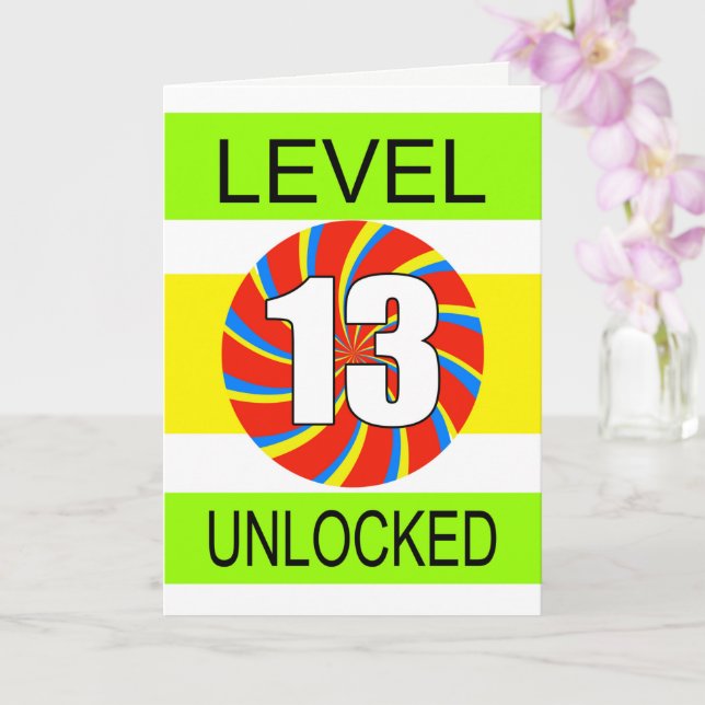 13. Geburtstagscomputer-Gamer Karte (Orchidee)