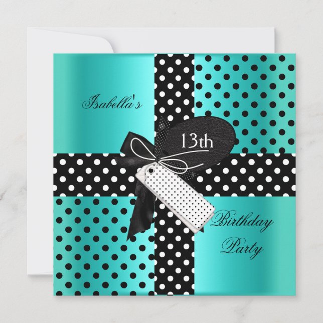 13. Geburtstagsparty Teenagermädchen Einladung (Vorderseite)
