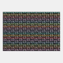 13. Geburtstagstypografie Geschenkpapier Set